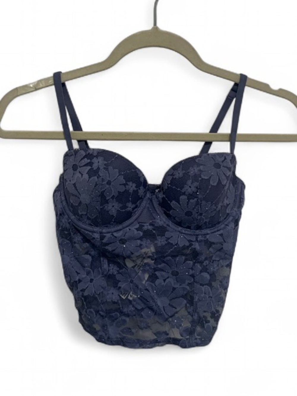 Pink Victoria’s Secret Blue Lace Bustier Camisole